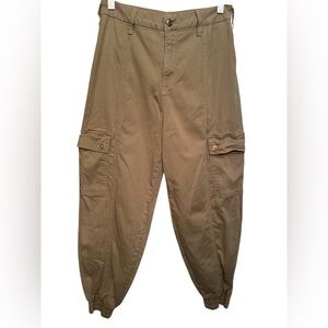Good American Tan Cotton Jogger Pants